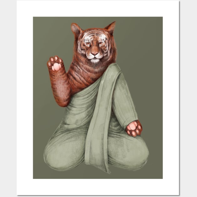 zen tiger green Wall Art by KindSpirits